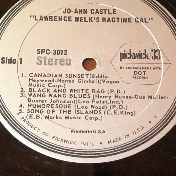 Lawrence Welks Ragtime Gall Jo Ann Castle LP Record Album - Picture 7 of 8